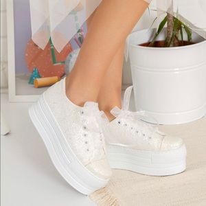 Brand new, never worn, wedding shoes!! Platform heel.